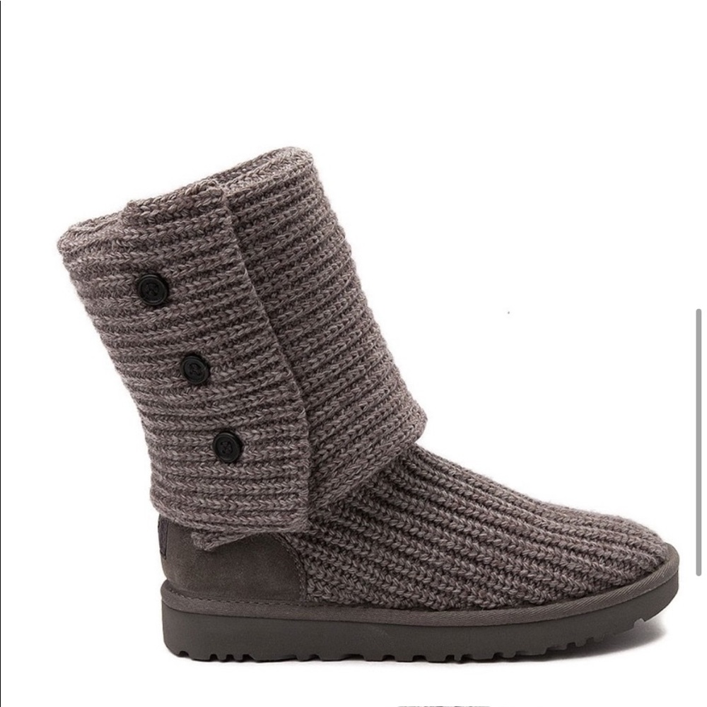 UGG Grey Cardy Knit Sweater Boots - Picture 5 of 11